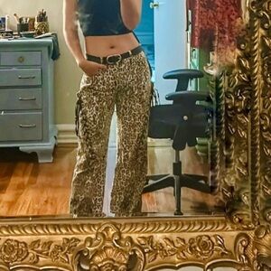 Lioness Leopard Print Jeans with Black Accents